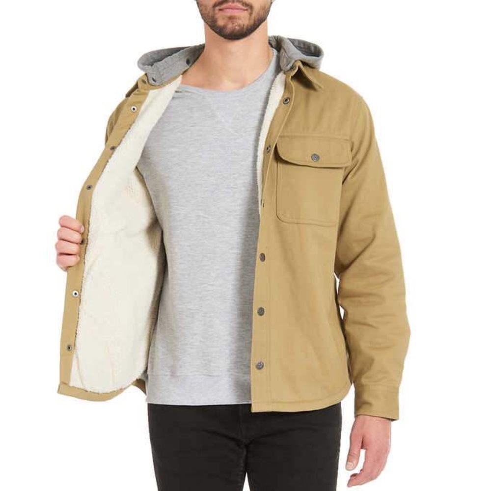 Jachs Men's Sherpa Lined Canvas Shirt Jacket - Picture 3 of 8